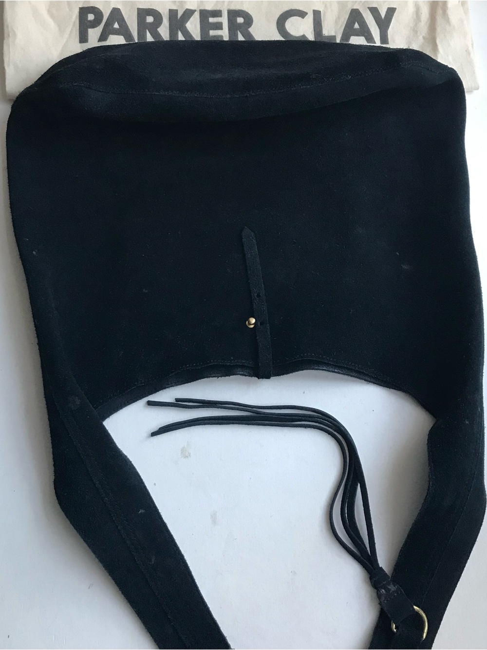 Parker Clay Purse Blue Suede Mimi Shoulder Hobo Bag